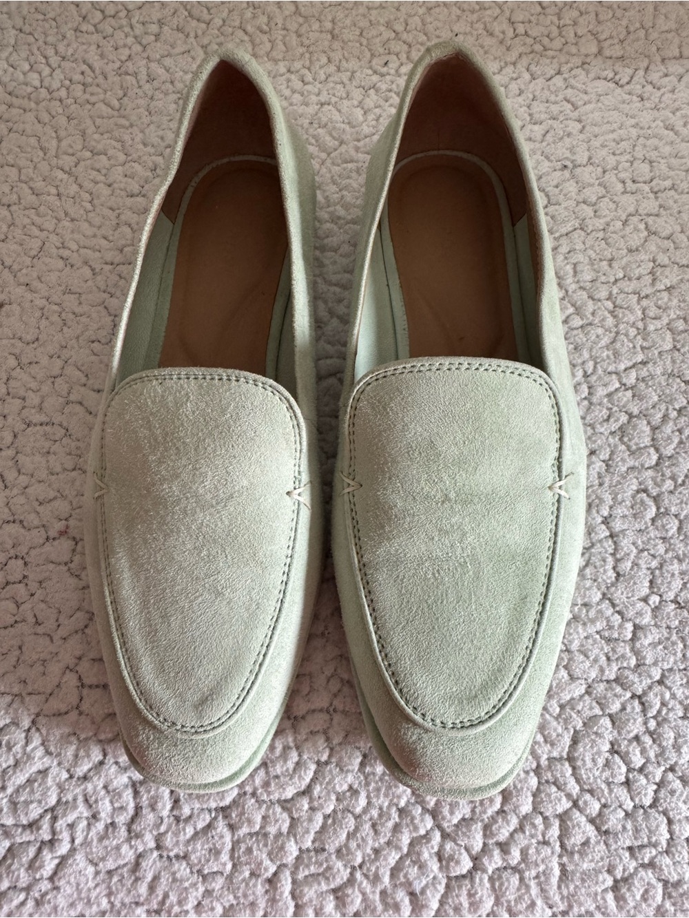 Aerosoles Neo Mint Green Suede Loafers Flats Size 6.5